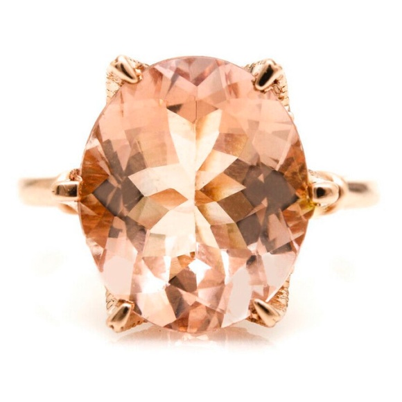 4.08 Ct Morganite & Diamond 14KR Gold Ring